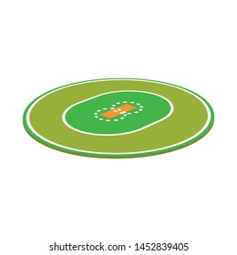 Vector illustration of cricket and field symbol. Collection of cricket and ball stock symbol for web.