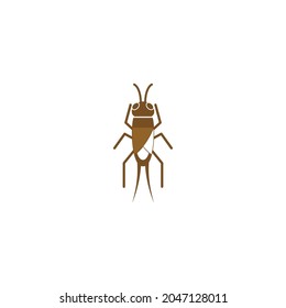 vector illustration of a cricket insect. with a unique and nice model. suitable for cricket company logo, cricket design logo.