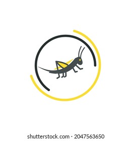 vector illustration of a cricket insect. with a unique and nice model. suitable for cricket company logo, cricket design logo. etc