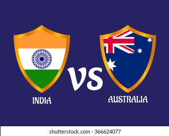 Vector illustration of  Cricket Match concept with their countries flag. 