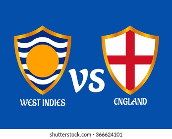 Vector illustration of  Cricket Match concept with their countries flag. 