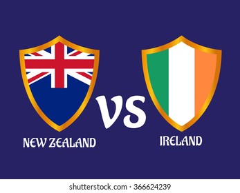 Vector illustration of  Cricket Match concept with their countries flag. 