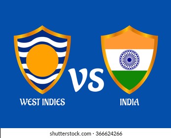 Vector illustration of  Cricket Match concept with their countries flag. 