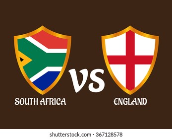 Vector illustration of Cricket Match concept with their countries flag.