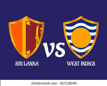 Vector illustration of Cricket Match concept with their countries flag.