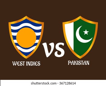 Vector illustration of Cricket Match concept with their countries flag.