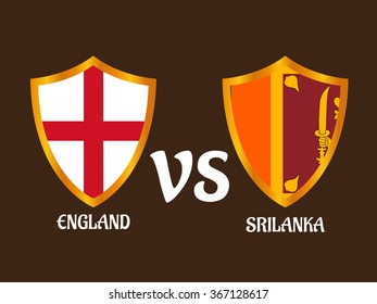 Vector illustration of Cricket Match concept with their countries flag.