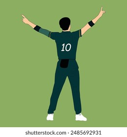 Vector Illustration of a cricket player bowler