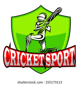 vector illustration of cricket player playing with bat