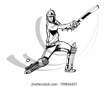 vector illustration of cricket players
