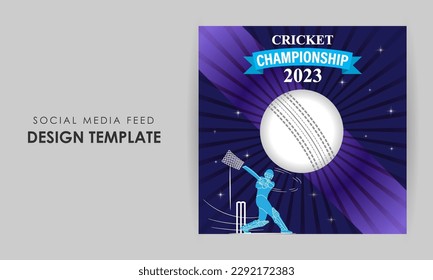 Vector illustration of Cricket Tournament 2023 social media story feed set mockup template