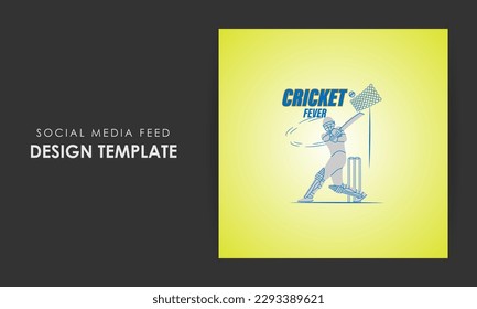 Vektorgrafik von Cricket Tournament 2023 Social Media-Story-Feed Set-Mustervorlage