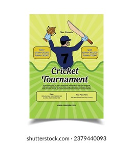 Vector illustration of cricket tournament flyer