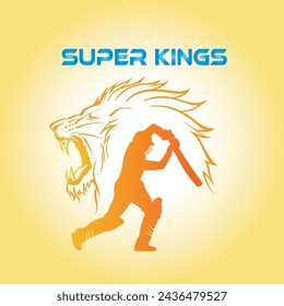 Vector illustration of Cricketer super kings cricket player ipl Cricketer 