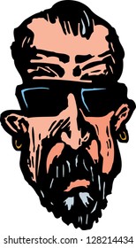 Vector illustration of criminal face