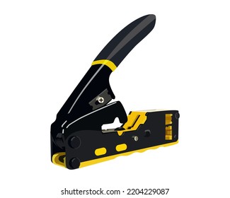 Vector Illustration Crimping Tool Crimp Strip isolated on white background.
Carpentry hand tools.