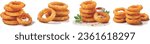 Vector Illustration of Crispy Delicious Fried Onion Rings