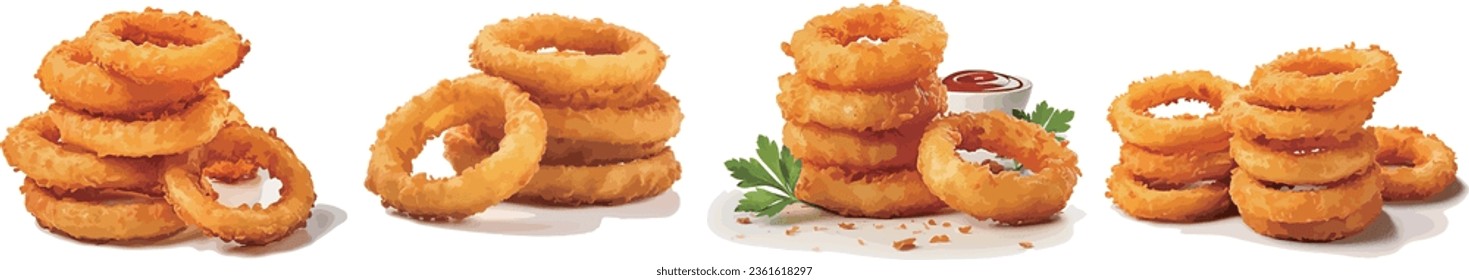 Clipart of a Fried Onion Rings Food Design - Royalty Free Vector  Illustration by Vector Tradition SM #1596059