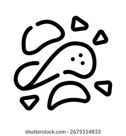 Ilustración vectorial de chips de bocadillos crujientes, Formas geométricas simples.
