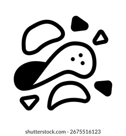Ilustración vectorial de chips de bocadillos crujientes, Formas geométricas simples.