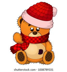 Vector illustration of a cristmas teddy bear