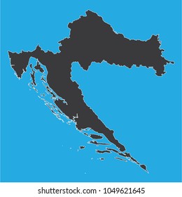 vector illustration of Croatia map . blue background