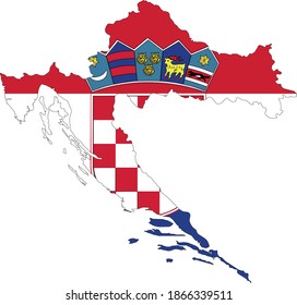 vector illustration of Croatia map and flag
