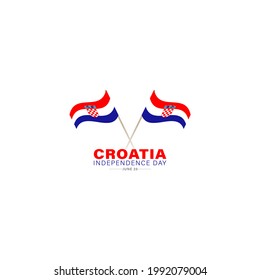 Vector Illustration of Croatian Independence Day. June 25. Statehood Day Croatia - 30 May