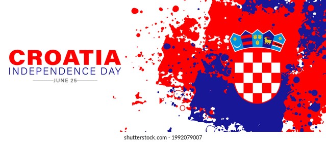 Vector Illustration of Croatian Independence Day. June 25. Statehood Day Croatia - 30 May