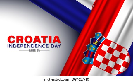 Vector Illustration of Croatian Independence Day. June 25. Statehood Day Croatia - 30 May