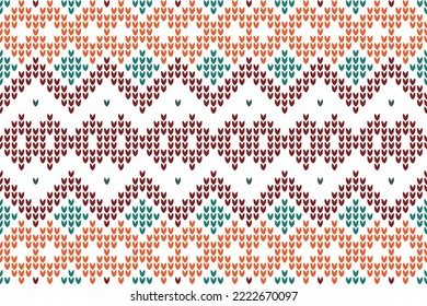Vector illustration crochet stitches illustration of knitting seamless background.