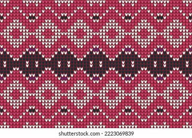 Ilustración vectorial crochet fondo de patrón de la isla justa para textiles de moda, ropa de punto y gráficos.