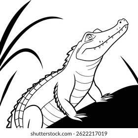 vector illustration of a crocodile