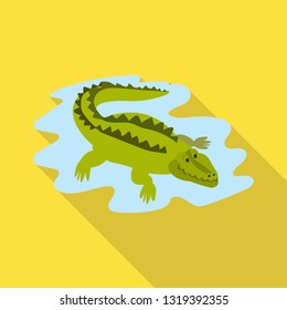 Vector illustration of crocodile  and alligator  icon. Collection of crocodile  and cute stock vector illustration.