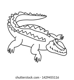 Vector illustration of crocodile and alligator icon. Collection of crocodile and cute stock vector illustration.