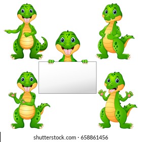 Vector illustration of Crocodile cartoon set