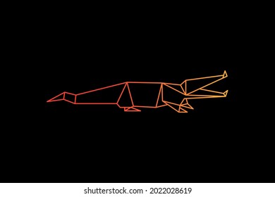 vector illustration of crocodile geometric logo , simple origami crocodile logo mascot icon
