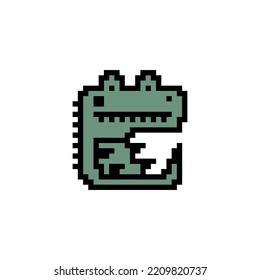vector illustration of crocodile pixel icon that can be used for templates