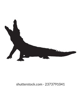 Vector Illustration of Crocodile Silhouette