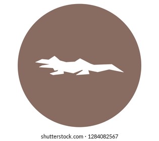 Vector illustration with crocodile silhouette on circle background