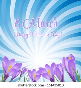 Vector illustration crocus flower background
