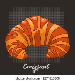 Vector illustration of croissant bread, vector bread.