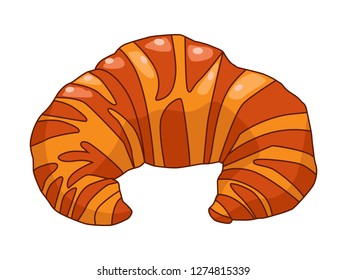 Vector illustration of croissant bread, vector bread isolated on white background