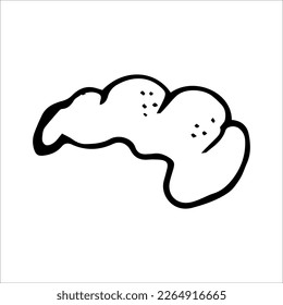 Vector illustration of a croissant bun on