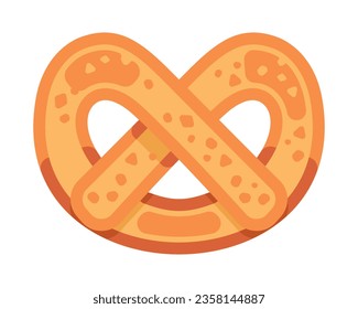 Vector illustration croissant isolated on white background. Whole fresh baked vector illustration, delicious pretzel icon, For logo, sticker, label, icon or favicon