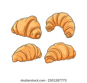 vector illustration croissant on isolated backgrounds
