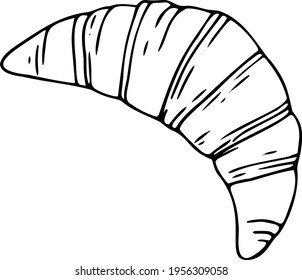 Vector illustration of a croissant. On white background.
