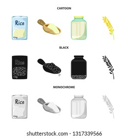 Vector illustration of crop and ecological icon. Collection of crop and cooking stock symbol for web.