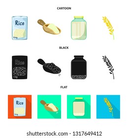 Vector illustration of crop and ecological icon. Set of crop and cooking vector icon for stock.