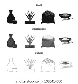 Vector illustration of crop and ecological icon. Set of crop and cooking vector icon for stock.